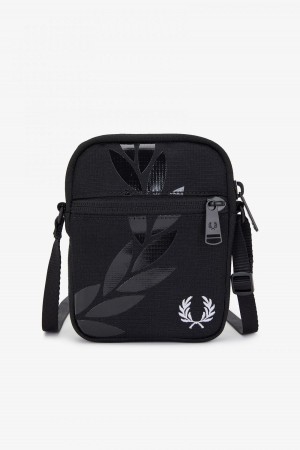 Fred Perry Printed Ripstop Side Väska Accessories Svarta | SENZX78063