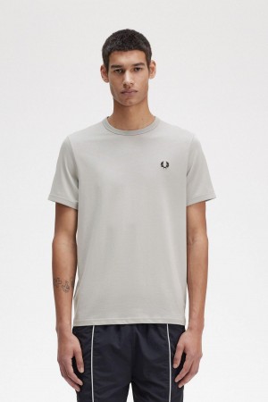 Fred Perry Ringer T-shirt Herr Limestone | SEICD73259