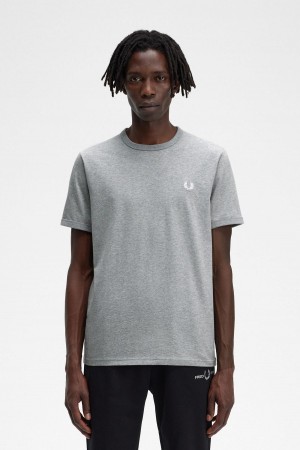 Fred Perry Ringer T-shirt Herr Steel Marl | GSEEC93426