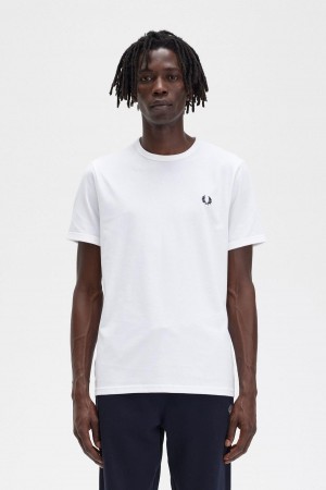 Fred Perry Ringer T-shirt Herr Vita | BSESD89836