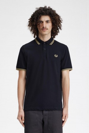 Fred Perry Shanghai M12 Piketröja Herr Svarta | YSEGT98492