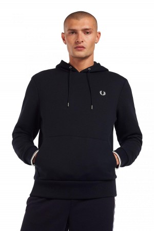 Fred Perry Tipped Hooded Tröjor Herr Marinblå | SEXMI24380