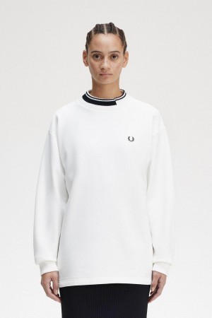 Fred Perry Tipped Trim Tröjor Dam Vita | LSETR76699