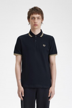 Fred Perry Tokyo M12 Piketröja Herr Svarta | USETG86345