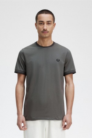 Fred Perry Twin Tipped T-shirt Herr Gröna | SEJVR78749