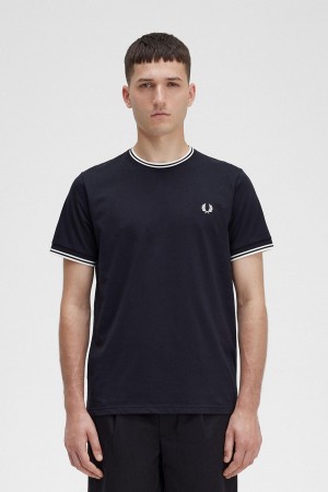 Fred Perry Twin Tipped T-shirt Herr Svarta | PSEQX99996