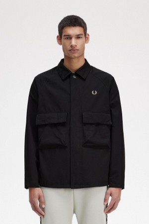 Fred Perry Utility Skjorta Herr Svarta | ZSENQ84557