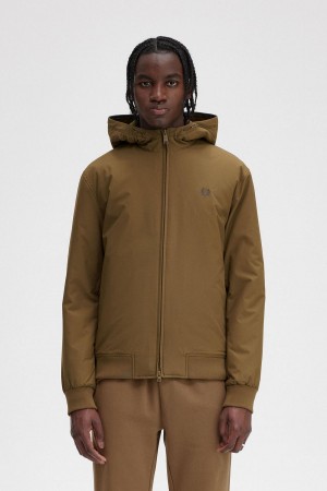 Fred Perry Vadderad Hooded Brentham Rockar Herr Shaded Stone | YSEVQ65519