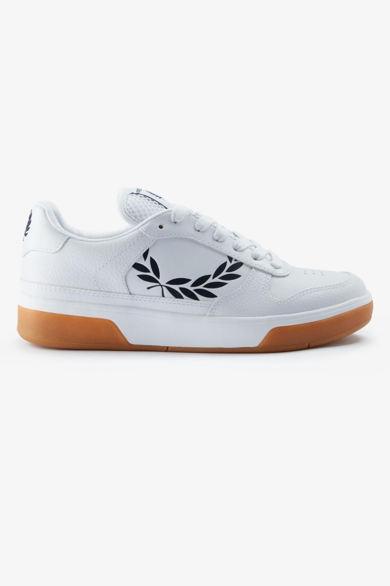 Fred Perry B300 Skor Herr Vita Marinblå | SEQCS89114