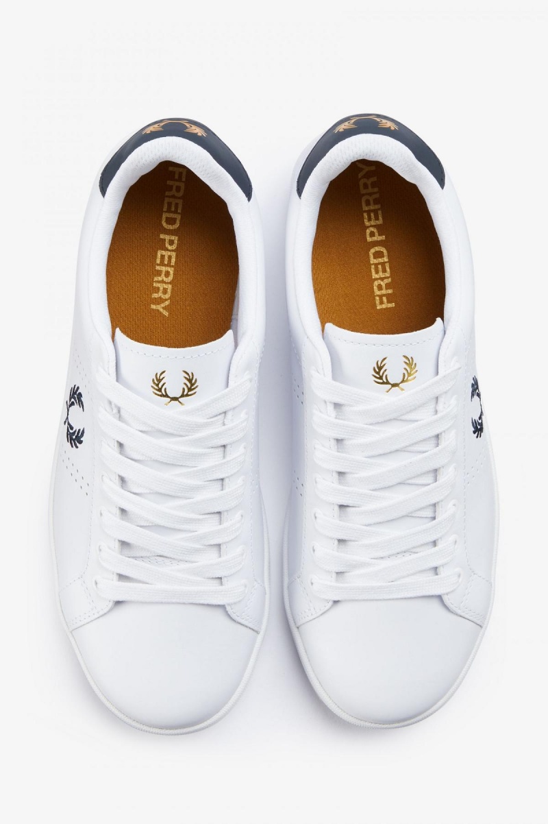 Fred Perry B721 Skor Herr Vita Marinblå | SEJVR77747