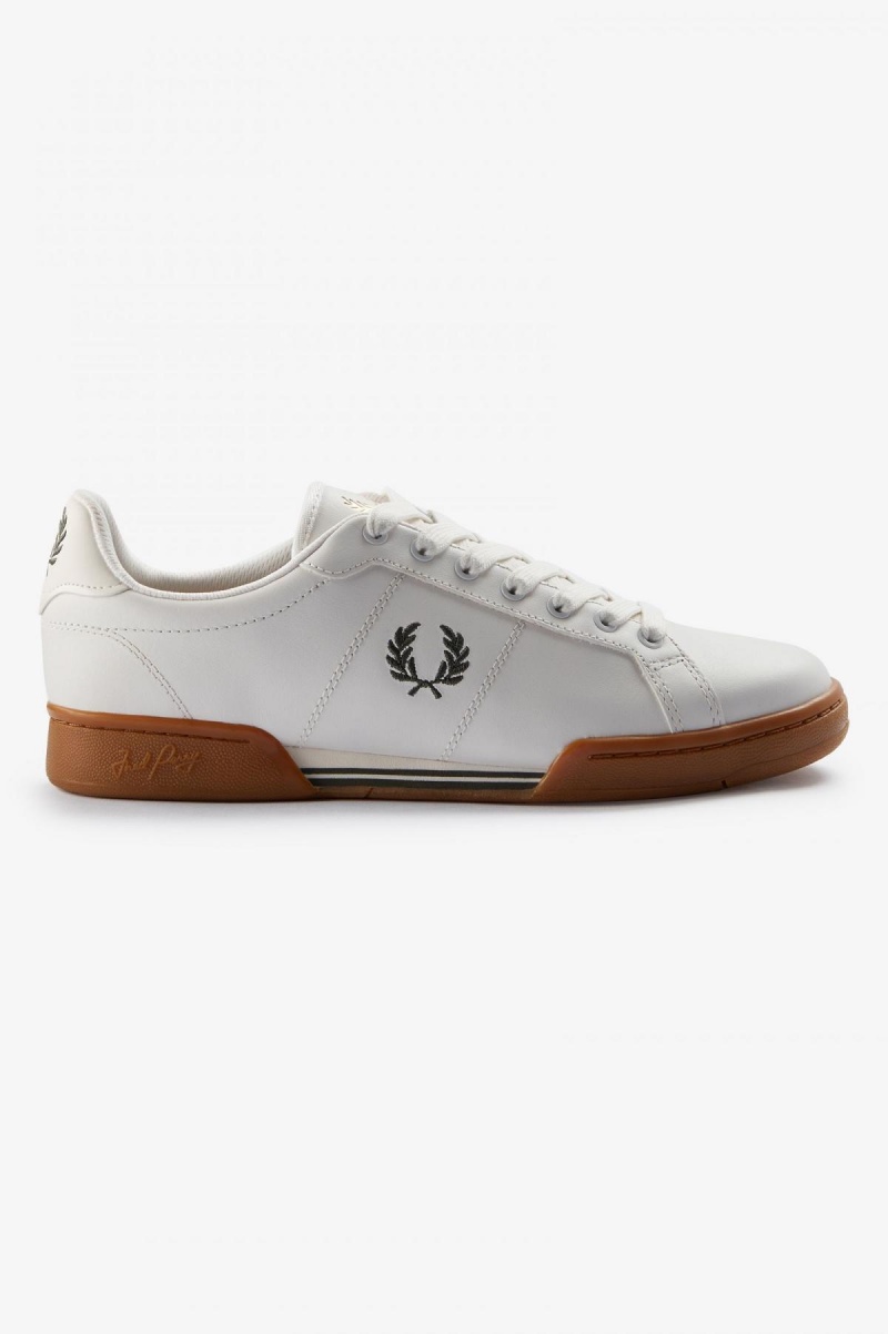 Fred Perry B722 Skor Herr Vita Gröna | SEZDE89749