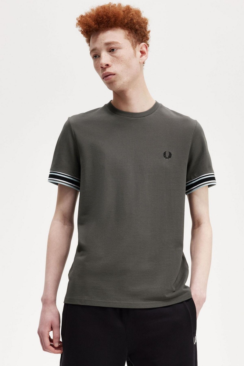 Fred Perry Bold Tipped Piqué T-shirt Herr Gröna | SENZX48528