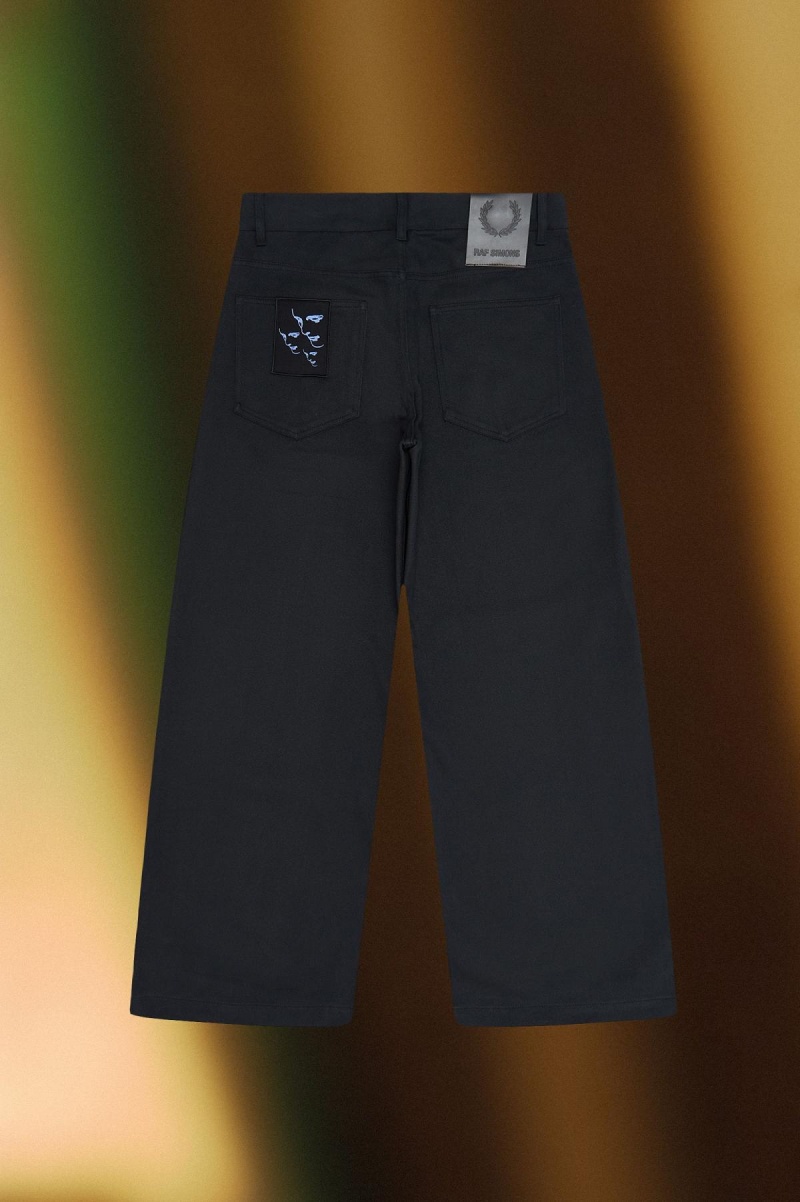 Fred Perry Brushed Denim Trousers Långbyxor Herr Svarta | ESEVG93141