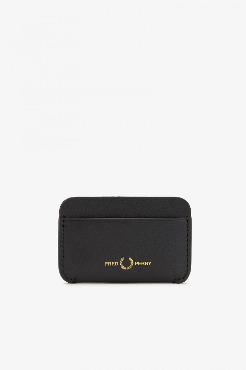 Fred Perry Burnished Läder Cardholder Plånbok Accessories Svarta | SEEGJ71399