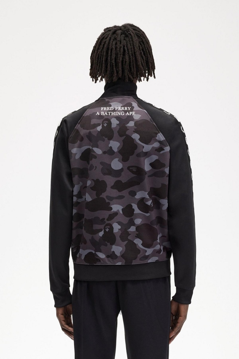 Fred Perry Camouflage Panel Träningsjacka Herr Svarta | ESEVG29274