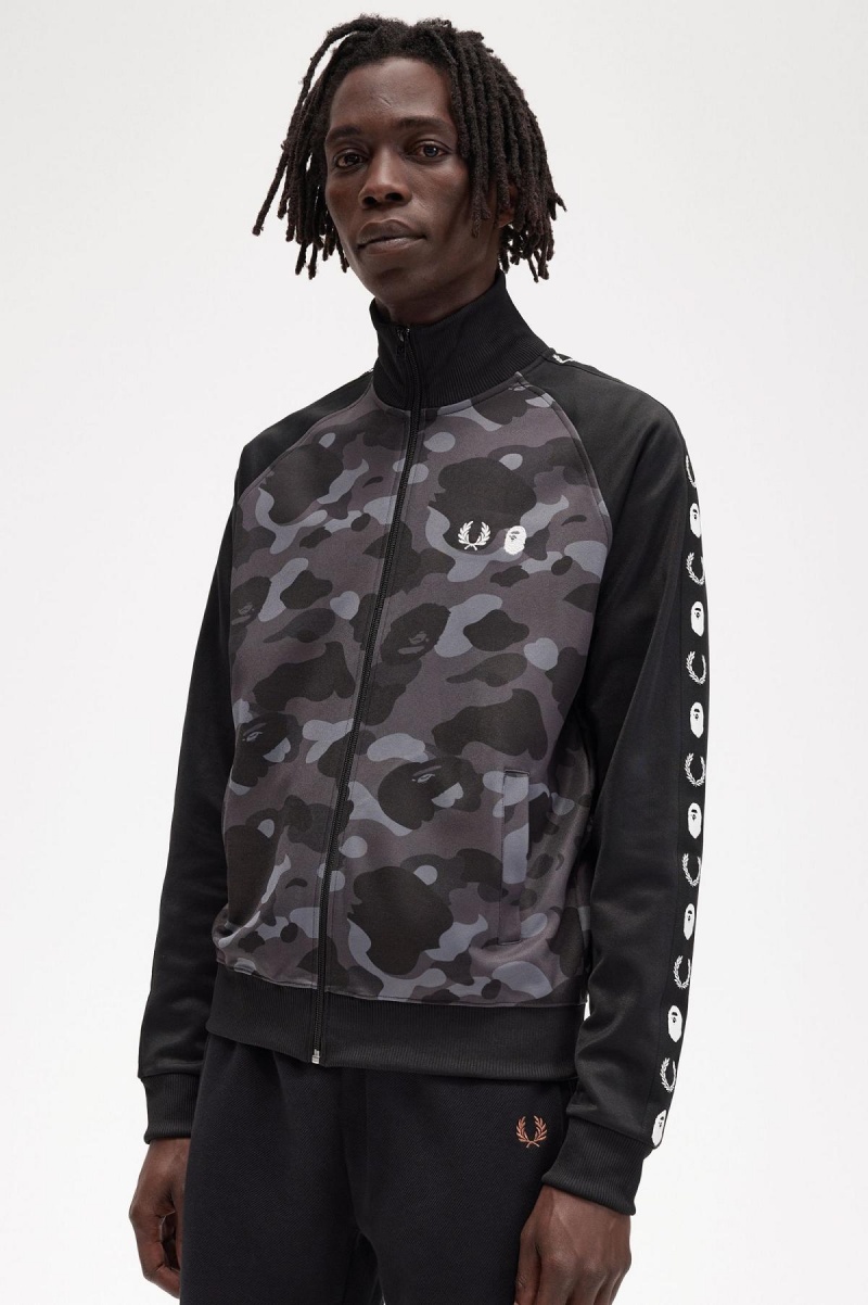 Fred Perry Camouflage Panel Träningsjacka Herr Svarta | ESEVG29274