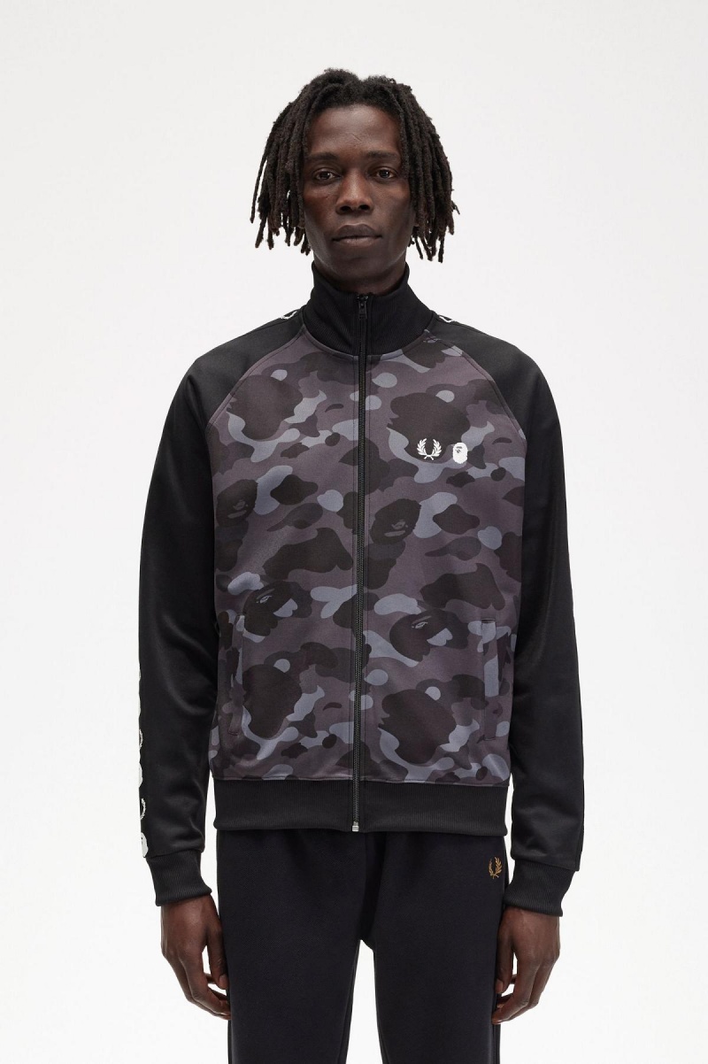 Fred Perry Camouflage Panel Träningsjacka Herr Svarta | ESEVG29274