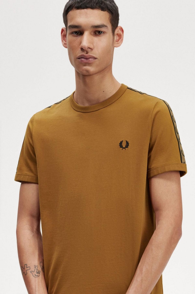 Fred Perry Contrast Tape Ringer T-shirt Herr Mörk | USEND81546