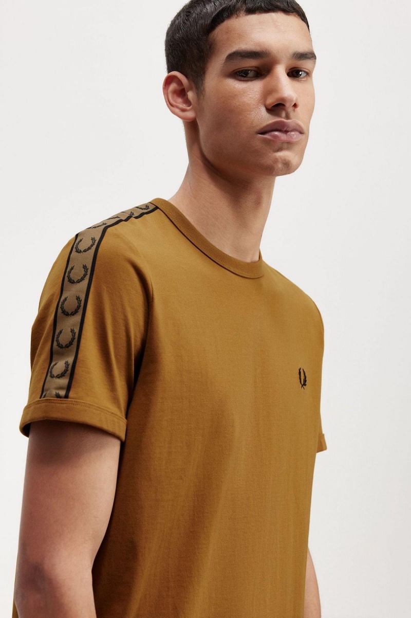 Fred Perry Contrast Tape Ringer T-shirt Herr Mörk | USEND81546