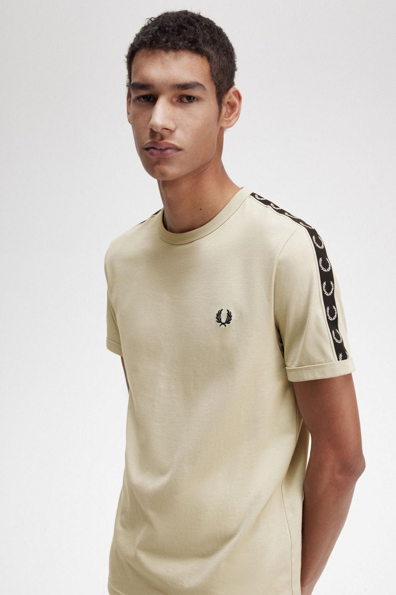 Fred Perry Contrast Tape Ringer T-shirt Herr Ljussvarta | YSEVQ34635