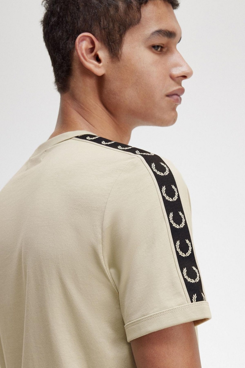 Fred Perry Contrast Tape Ringer T-shirt Herr Ljussvarta | YSEVQ34635