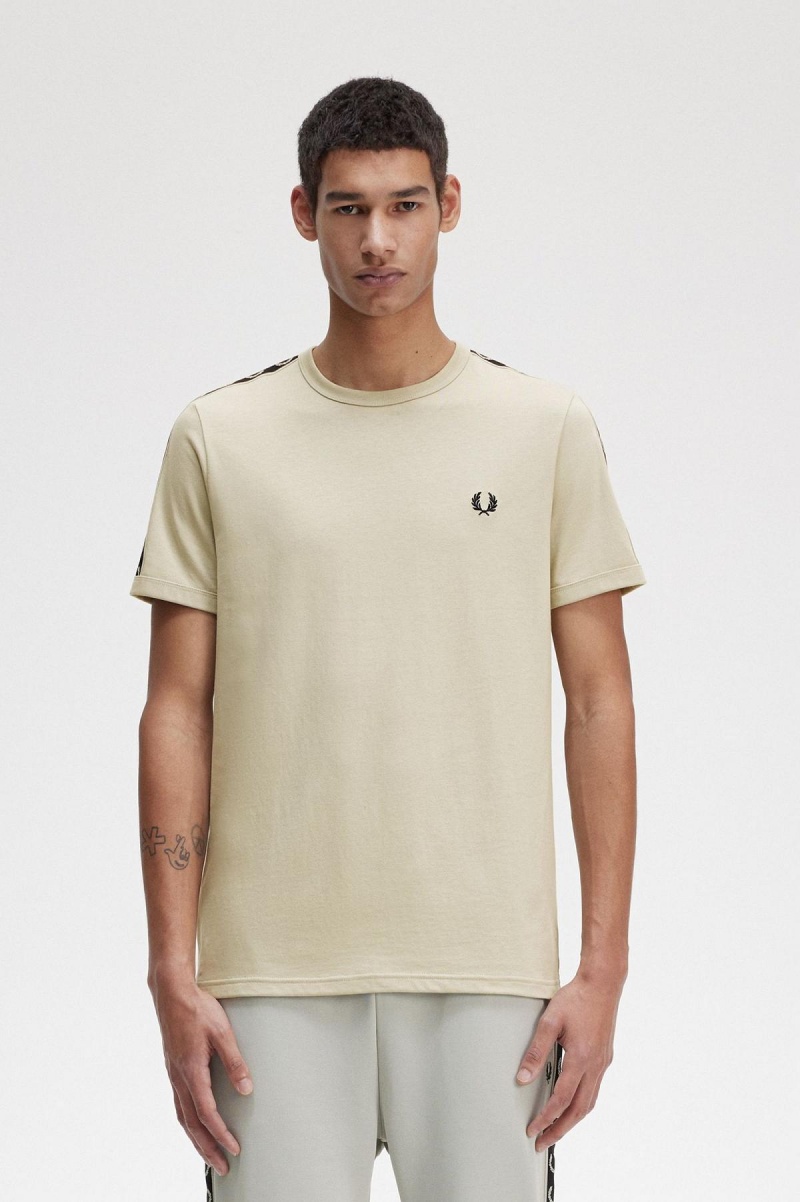 Fred Perry Contrast Tape Ringer T-shirt Herr Ljussvarta | YSEVQ34635