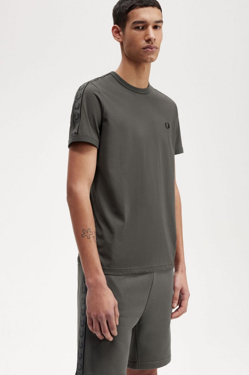 Fred Perry Contrast Tape Ringer T-shirt Herr Gröna Gröna | MSEHR23817