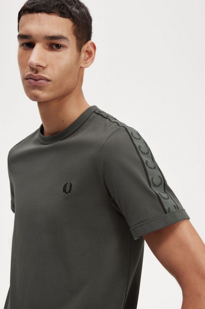 Fred Perry Contrast Tape Ringer T-shirt Herr Gröna Gröna | MSEHR23817