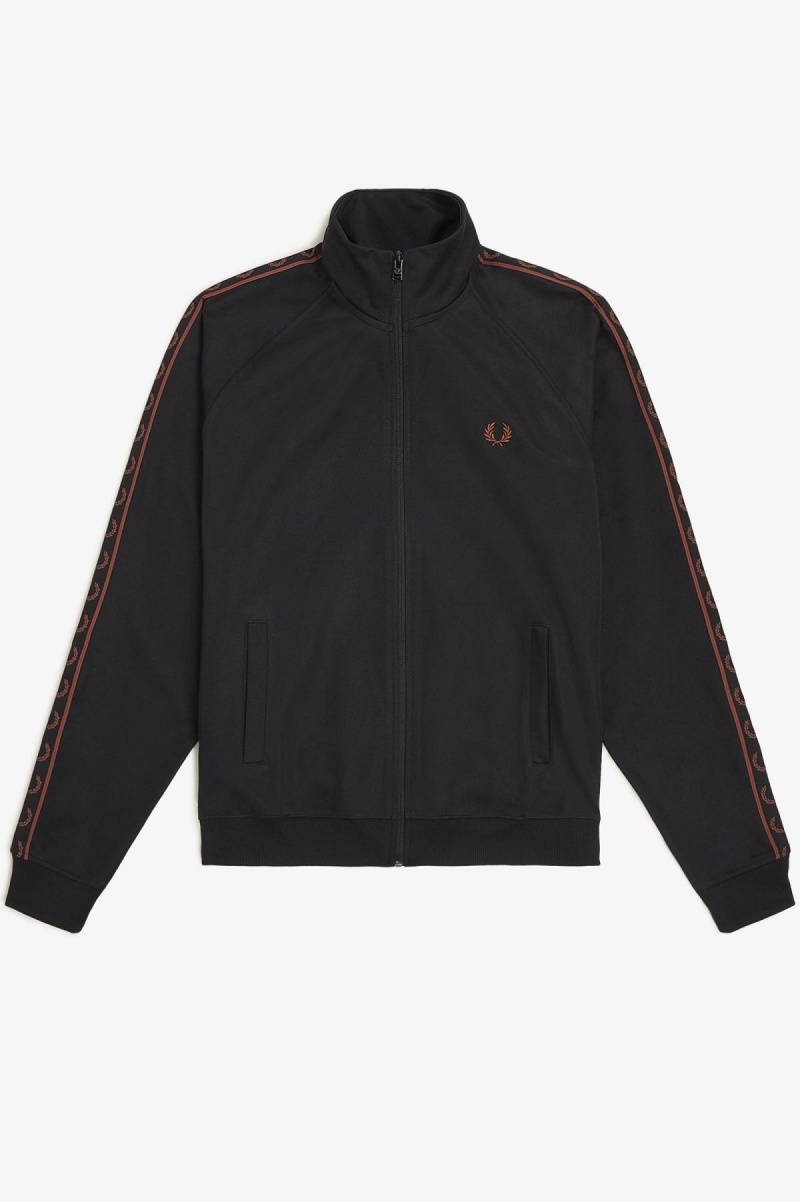 Fred Perry Contrast Tape Träningsjacka Herr Svarta Bruna | SEIIZ63523