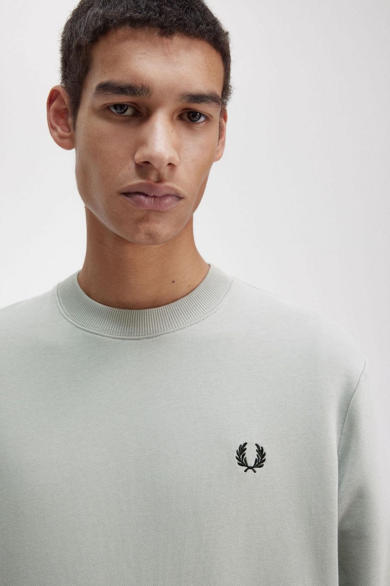 Fred Perry Crew Neck Tröjor Herr Limestone | DSEVO63633