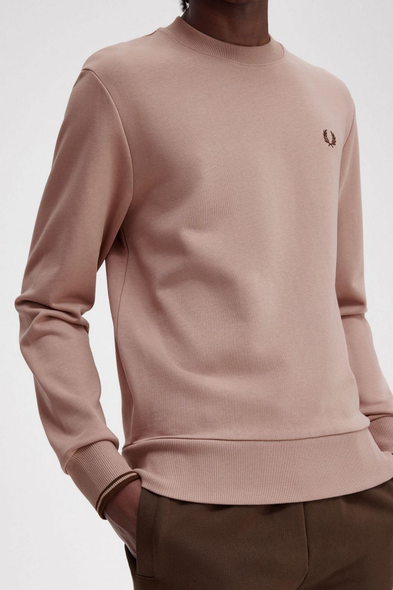 Fred Perry Crew Neck Tröjor Herr Mörkrosa | LSETR20950