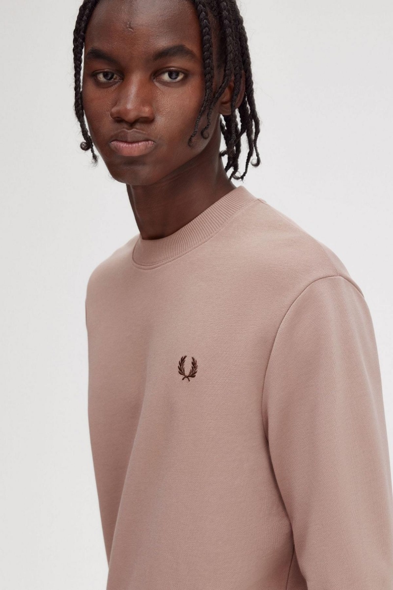 Fred Perry Crew Neck Tröjor Herr Mörkrosa | LSETR20950