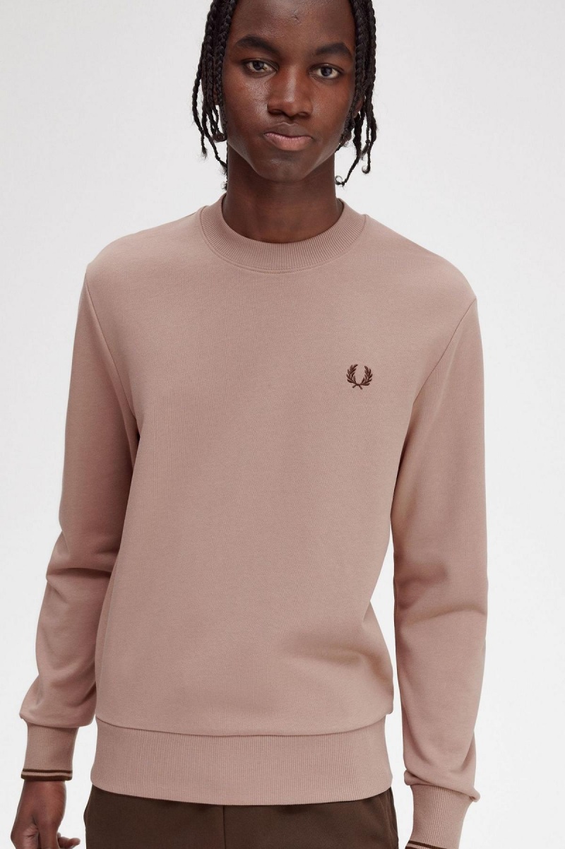 Fred Perry Crew Neck Tröjor Herr Mörkrosa | LSETR20950