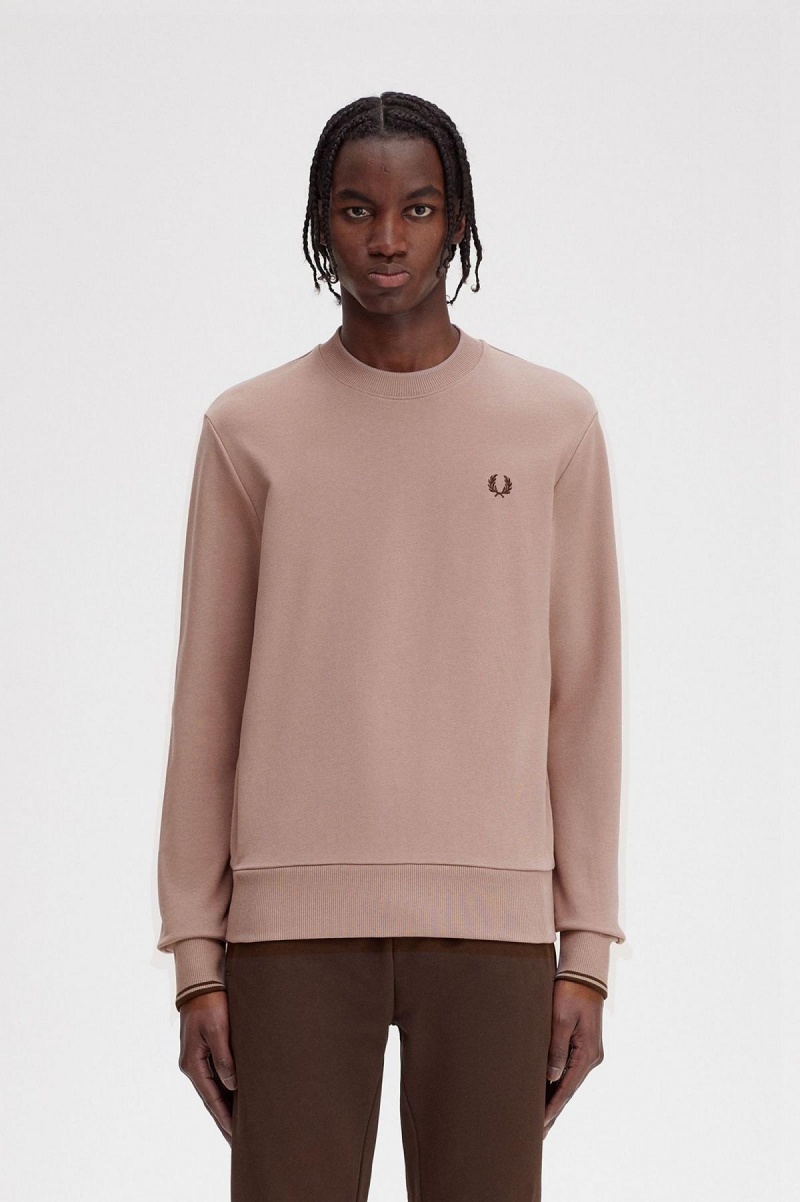 Fred Perry Crew Neck Tröjor Herr Mörkrosa | LSETR20950