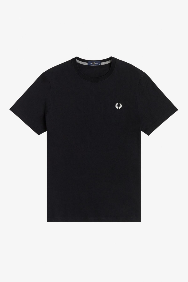 Fred Perry Crew Neck T-shirt Herr Svarta | SEJKU38005