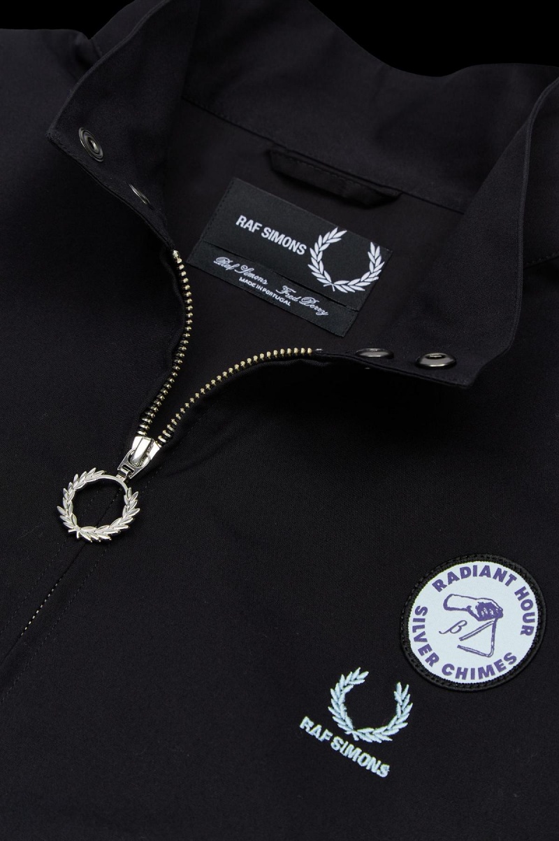 Fred Perry Embroidered Rockar Herr Svarta | GSEUC84766