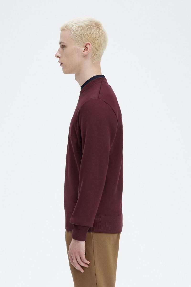 Fred Perry Embroidered Tröjor Herr Oxblood | YSEGT38434