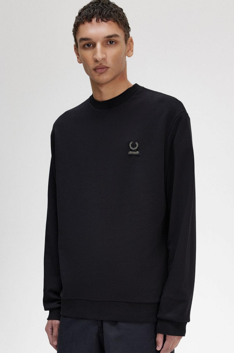 Fred Perry Embroidered Tröjor Herr Svarta | XSEBH93308