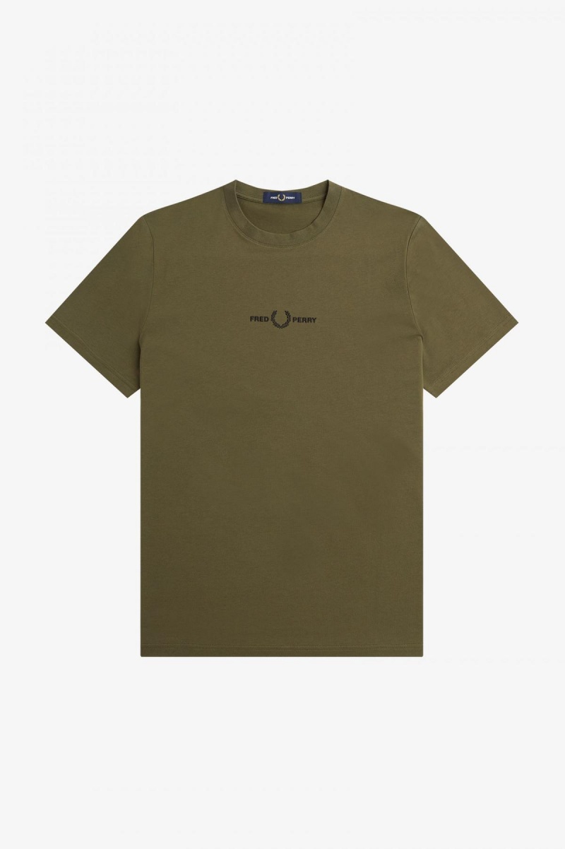 Fred Perry Embroidered T-shirt Herr Gröna | DSEKV92921