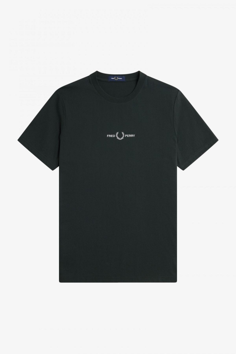 Fred Perry Embroidered T-shirt Herr Gröna | BSESD47651