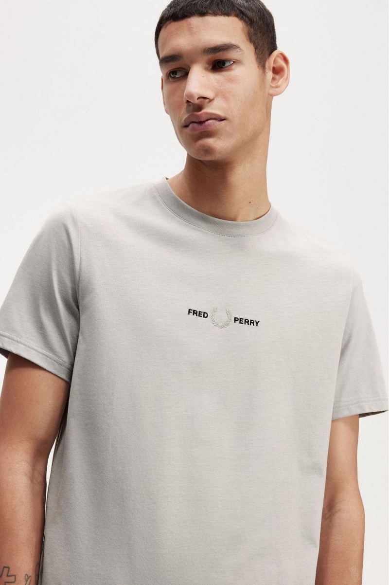 Fred Perry Embroidered T-shirt Herr Limestone | ESEHC31972