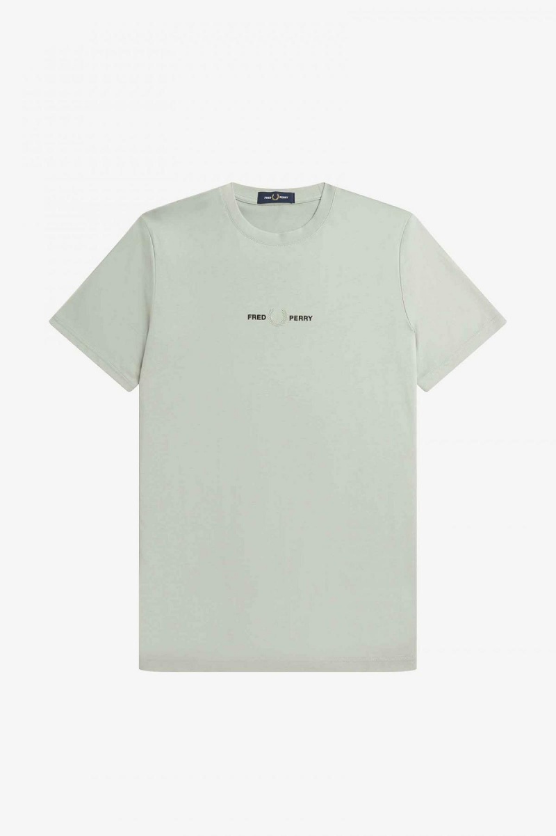 Fred Perry Embroidered T-shirt Herr Limestone | ESEHC31972