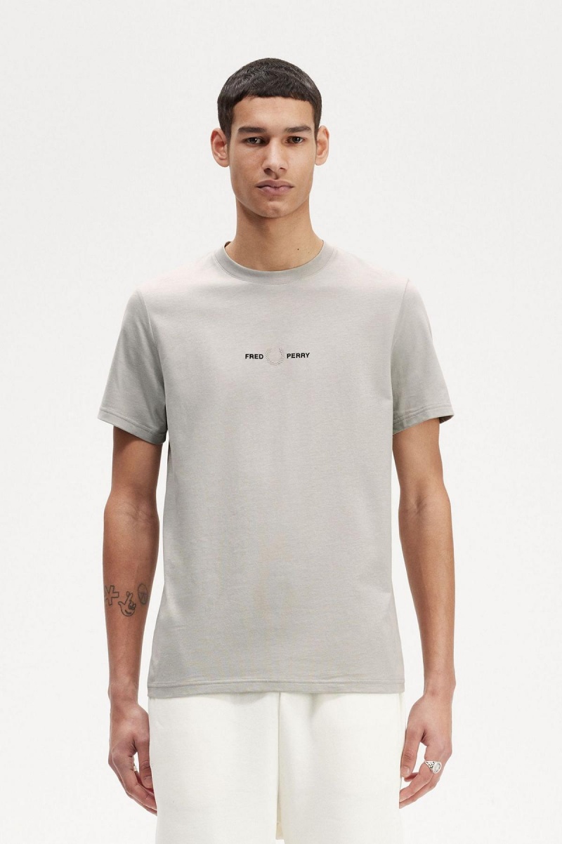 Fred Perry Embroidered T-shirt Herr Limestone | ESEHC31972