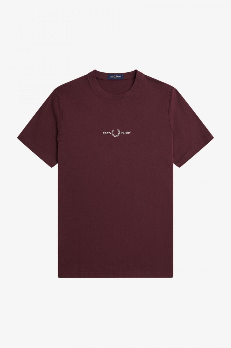 Fred Perry Embroidered T-shirt Herr Oxblood | SEJBT52500