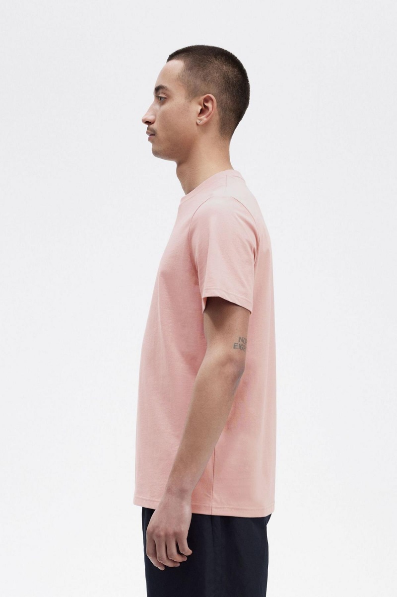 Fred Perry Embroidered T-shirt Herr Rosa Rosa | SENEJ50099