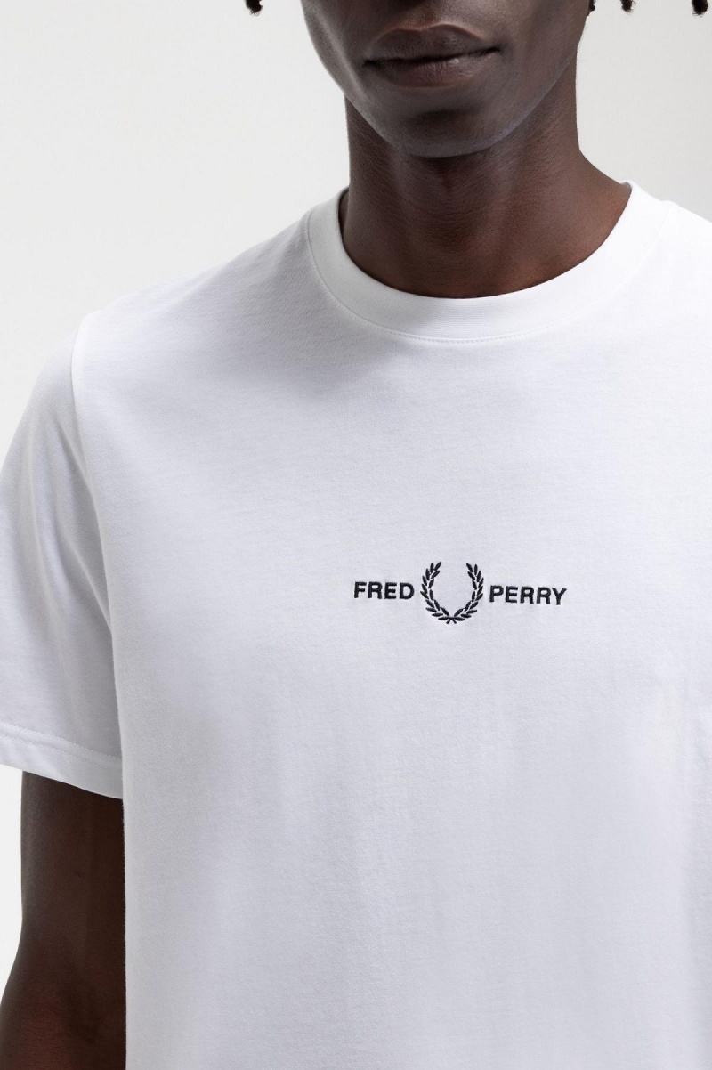 Fred Perry Embroidered T-shirt Herr Vita | ASEWC94998