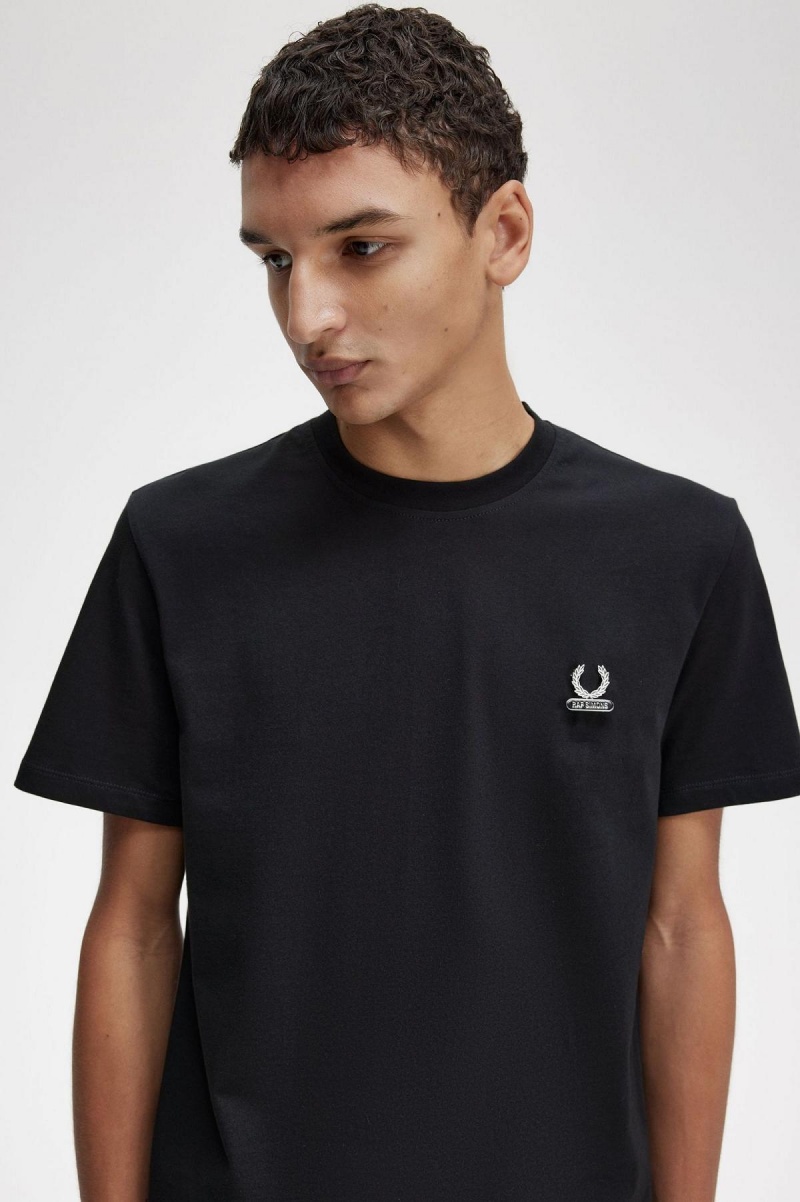 Fred Perry Enamel Pin T-shirt Herr Svarta | QSEWA73326