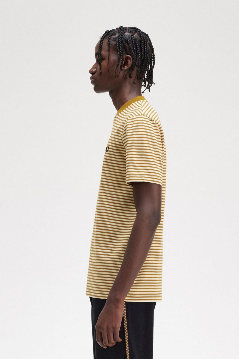 Fred Perry Fine Stripe Heavyweight T-shirt Herr Mörk | SEJBT14156