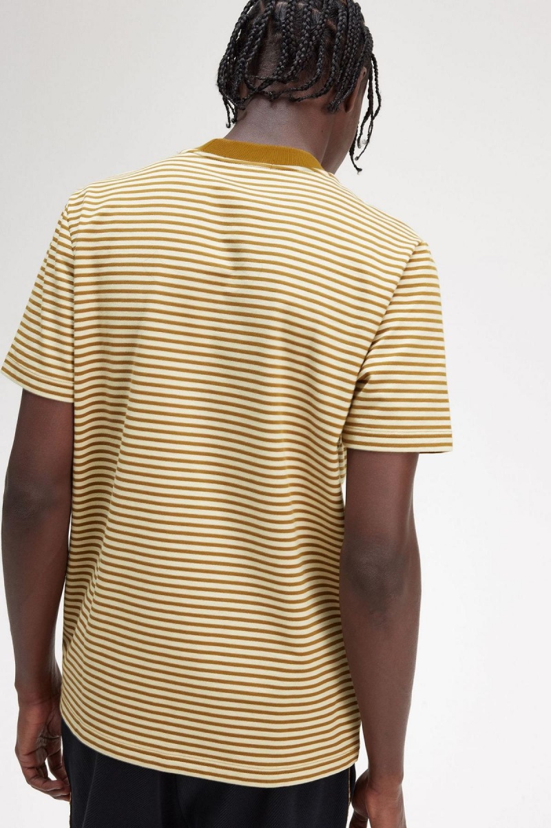 Fred Perry Fine Stripe Heavyweight T-shirt Herr Mörk | SEJBT14156