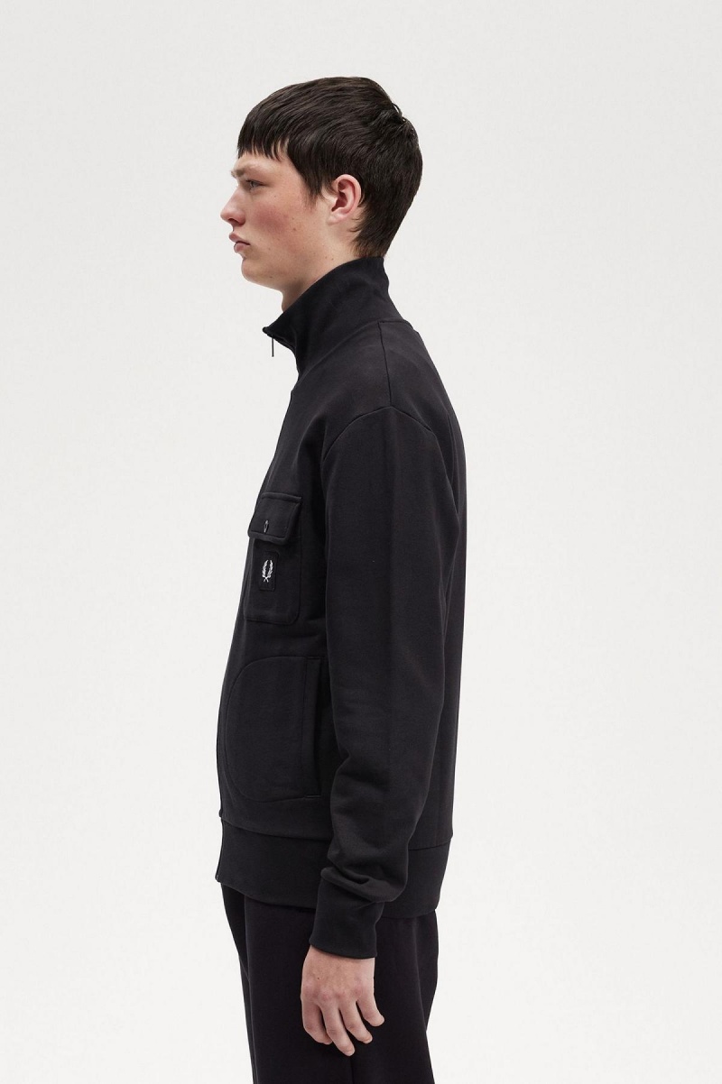 Fred Perry Funnel Neck Träningsjacka Herr Svarta | ESEHC90614